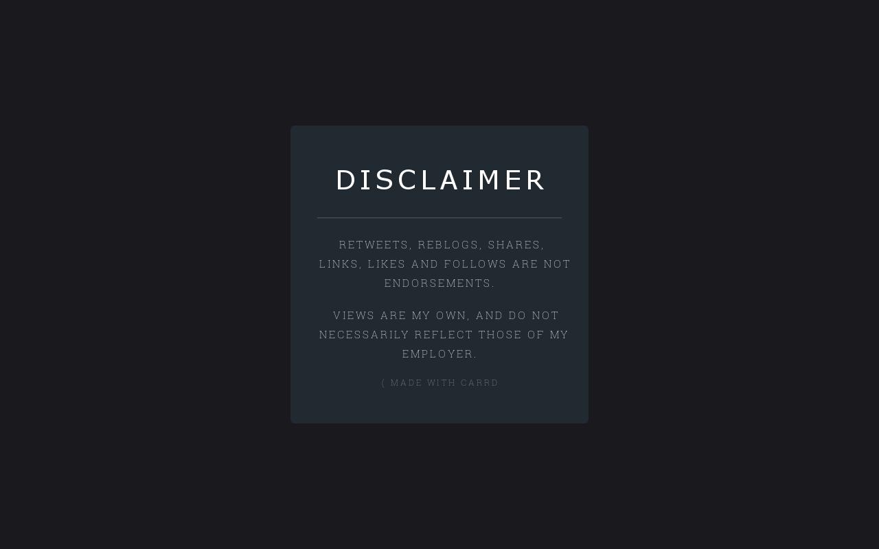 Carrd profile picture for @disclaimer